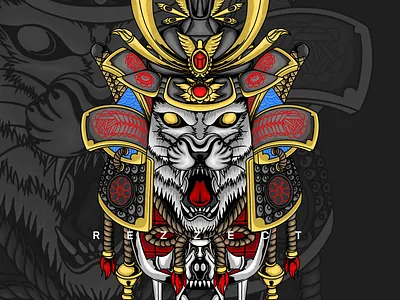 samurai from japan design graphic design illustration illustrator japanese style t shirt