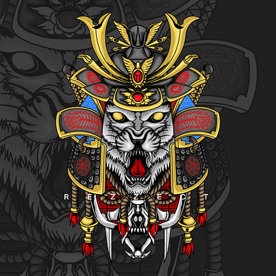 samurai from japan design graphic design illustration illustrator japanese style t shirt