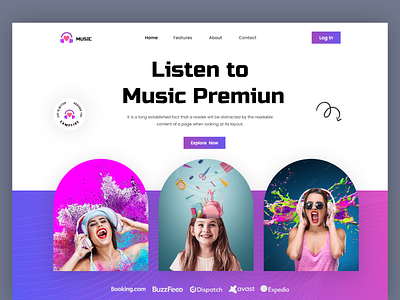 Music Player Landing Page design fashion fashion landing page graphic design grow your business landing page music player landing page ui uiux web design