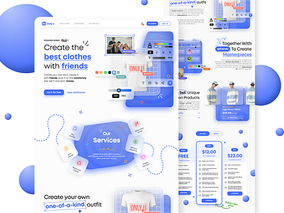 Onlyu - Platform for creating & selling clothes clothes design graphic design illustration shift together ui ux web website