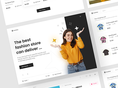 EchoShop Landing | Part 2 branding buy clothes cart clothes dashobard design dress fashion landing marketplace model shop shoping cart shopping ui uidesign ux uxdesign