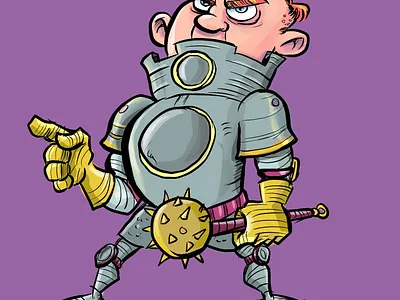 Cartoon knight illustration cartoon character humour illustration illustrator