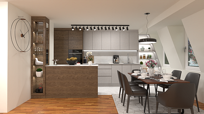 Modern kitchen 3d furniture design graphic design interior design sketchup