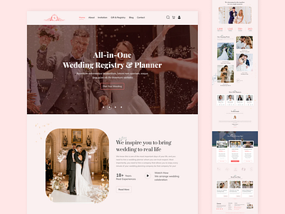 Wedding Planner Landing Page branding bride couple design figma groom modern wedding product design rsvp ui ui design uiux ux wedding wedding agency wedding one page wedding planner wedding website