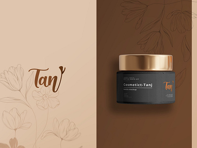 Tan Cosmetic Shop Logo brand branding calligraphy cosmetic cosmetic logo creative creative logo floral graphic design identity logo logo design minimal logo minimalist modern modern logo shopify textual logo typo typography