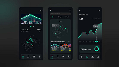 Gas Station App UI app design graphic design password manager typography ux