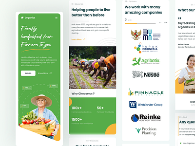 Organicx - Agriculture Landing Page Responsive view agriculture farm farmers farming fruits landing page landing page design mobile app organic responsive landing page responsive website responssive ui ui design uiux uix ux vegetables web design website