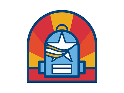 Backpack logo concept backpack blue branding design education gold graphic design illustration logo school