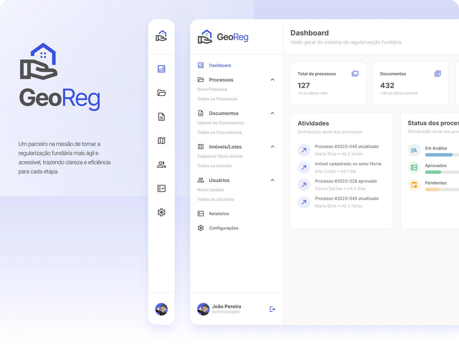 UI UX. GeoReg, ERP para Regularização Fundiária. design erp ui ux