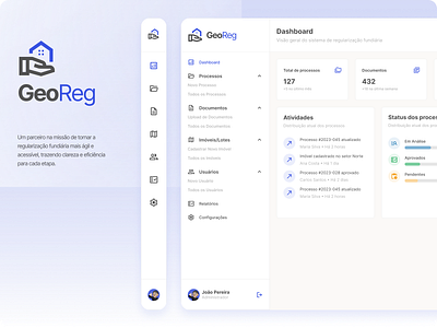 UI UX. GeoReg, ERP para Regularização Fundiária. design erp ui ux