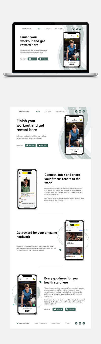 Fitness Mobile Apps Landing Page design landing page mobile apps ui ui design ux website