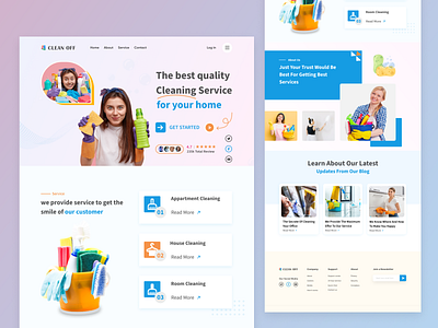 Cleaning Service modern and trendy website UI design animation branding cleaning service color custom tshirt daily ui gradient graphic design illustration inspiration logo trendy website design ui ui design uiux user interface design website