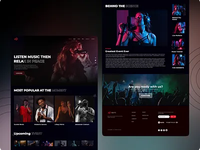 Music Landing Page branding design ui ux