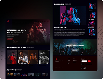 Music Landing Page branding design ui ux