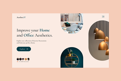 Aesthet.IT - Landing Page for Interior Decor Store aesthetic decoration decore design furniture inspiration interior design landing landingpage online shop trending trendy ui uiux user experience user interface ux web app web design website