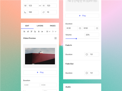 Enabling efficient video and audio editing audio keyframes product product design timeline transitions ui ux video video editor volumn