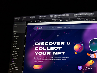 NFT Collecting landing page 3d animation blockchain branding crypto metaverse nft nftart nfts ui