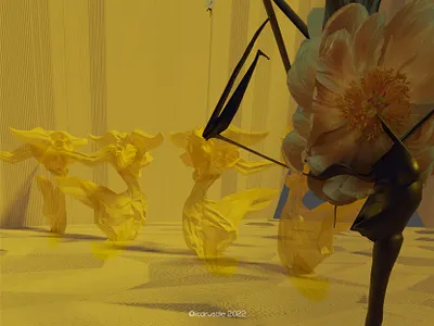Let's try a different dance 3d 3dart adobe blender crypto dance digital digitalart flower graphicdesign icarosdie learn loveistheanswer nft yellow