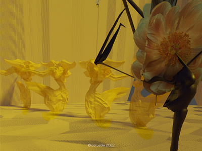 Let's try a different dance 3d 3dart adobe blender crypto dance digital digitalart flower graphicdesign icarosdie learn loveistheanswer nft yellow