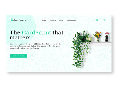 Urban Garden Landing page UI daily ui dailyui design garden website landing page online shopping plant website shopping ui uidesign urband garden ux uxdesign website website design