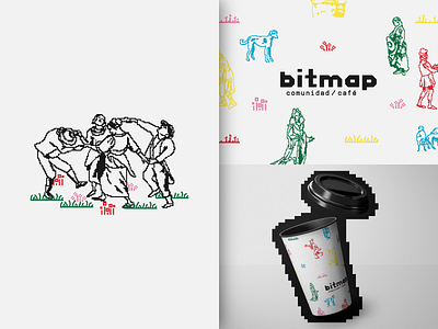 bitmap—comunidad/café adobe illustrator art direction board brand brand design brand identity branding business cafe coffee color creative design icons identity illustration logo modern packaging pixels