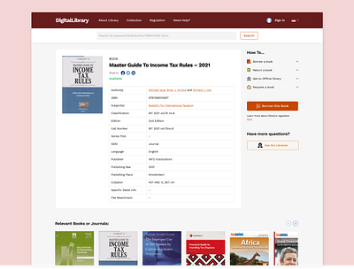 Digital Library - Borrow a Book book design book detail book specification book ui borrow a book borrow book ui digital library e library ebook library library design library inspiration library ui ui design ux design