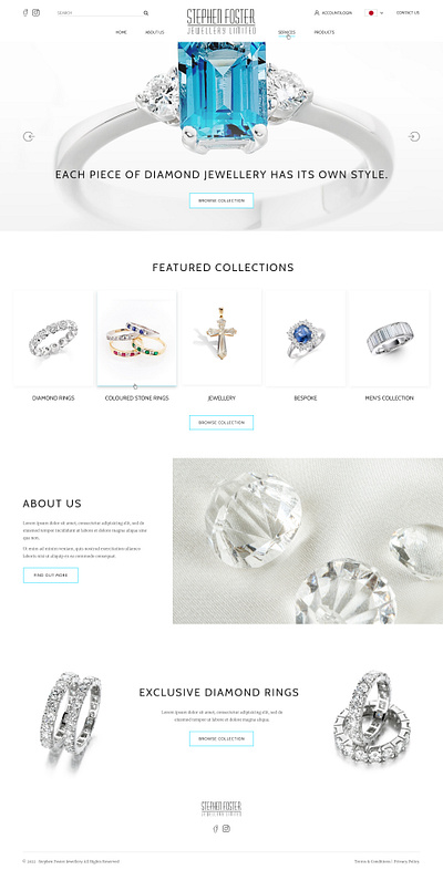 Timeless Elegance in Diamond Jewellery Design figma landing page design ui ux