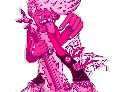 Rock Star | Cartoon Character Illustration 2d illustration cartoon cartoon character cartoon illustration cartoonist character design digital art graffiti graphic design illustration illustrator pink rockstar