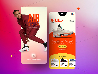 Nike Air Jordon App Concept app application design minimal mobile nike shoe shoe app ui ux