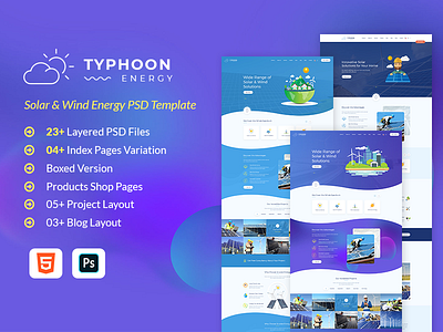 Typhoon - Solar & wind Energy eCommerce HTML Template