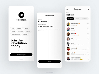 Telegram Redesign app app design application chat clean design dribbble google snake game interface ios light messenger minimal mobile app mobile ui telegram ui uiux ux whatsapp