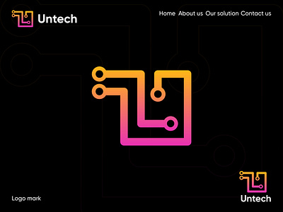 Untech - Technology Company Logo Design- U Tech Logo brand identity branding ecommerce graphic design identity illustration internet letter logo logo logo design logo mark logos modern logo modern tech logo space symbol tech tech company technology logo visual identity