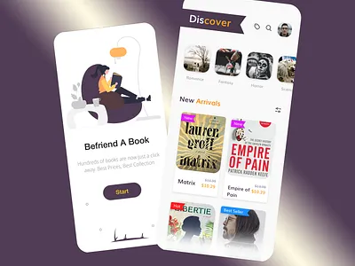 EBook App app design book reader ebook