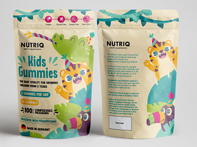 Kids Gummies branding design graphic design gummies illustration kids label label design packaging packaging design