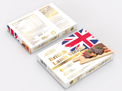 British Lamb Steaks branding design graphic design illustration label label design lamb packaging packaging design steak