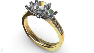 3 stone prong setting ring stl verified 3d 3d model 3d ring branding design illustration jewellery jewellery design