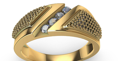 Designer diamond pave ring stl verified 3D print model 3d 3d model 3d ring branding design illustration jewellery jewellery design