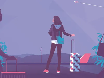 MILA airport artwork book cover digital illustration illustration illustrator pop art travel