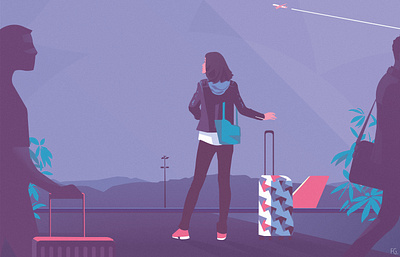 MILA airport artwork book cover digital illustration illustration illustrator pop art travel