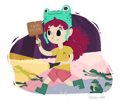 Toad Patrol Illustration | Natasha Maria Art book illustration character design childrens book digital drawing drawing illustration illustrator nature