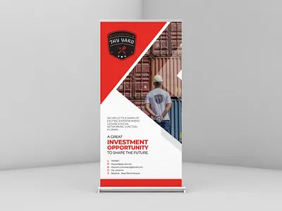 Standee Design for Thy Yard (Oman) barnd branding construction container corporate design oman qatar standee thy yard