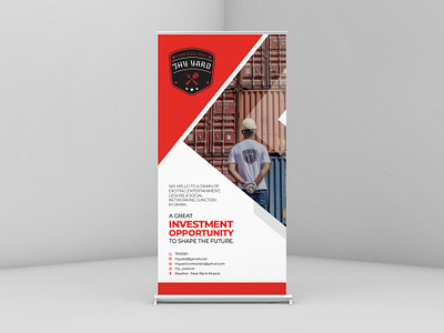 Standee Design for Thy Yard (Oman) barnd branding construction container corporate design oman qatar standee thy yard