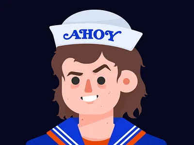 AHOY ahoy character character design crush cute eddie munson fiction hawkins hellfire club ice cream illustration joe keery madmax netflix science steve harrington stranger things upside down vector