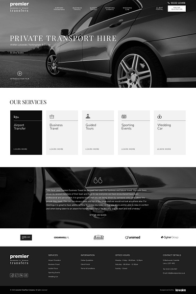 Luxury Transport Website Design figma landing page design ui ux