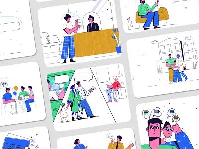 Illustration Pack 2d animation artist bank branding character characterdesign design graphic design home illustration illustrator vector visual art