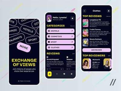 Opinion Exchange App android animated animation app design feedback graphic design ios mobile mobile app mobile interface mobile ui motion motion design motion graphics opinion review ui uiux ux