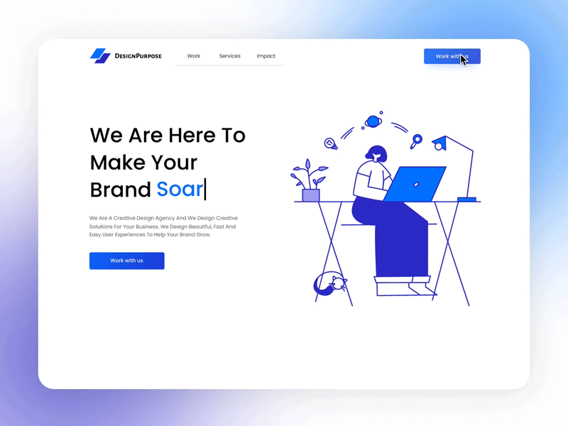 Simple Agency landing page animation dailyui design minimal ui