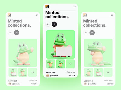 Mobile NFT Marketplace LeDile Doll blockchain crypto crypto art defi exchange gamefi kids mobile app nft nft kids nfts ui design ui ux design visual design