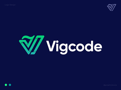 Vig Code Logo Design blockchain branding code coder coding connection developer gradient icon identity lettering logo modern logo programmer saas software technology web3