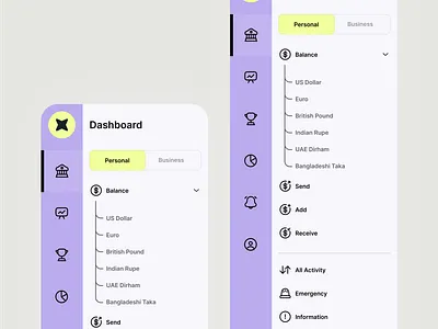 Sidebar Navigation for Bank clean ui dashboard left menu light menu nav bar navbar navigation side bar sidebar sidebar navgitaion ui